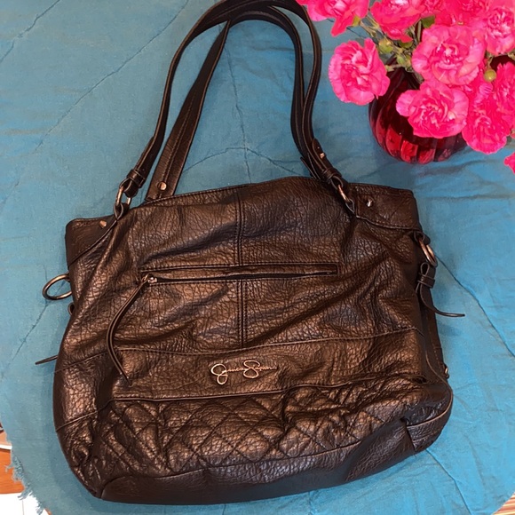 Jessica Simpson Shoulder Bag Chain Detail Black - Picture 11 of 12